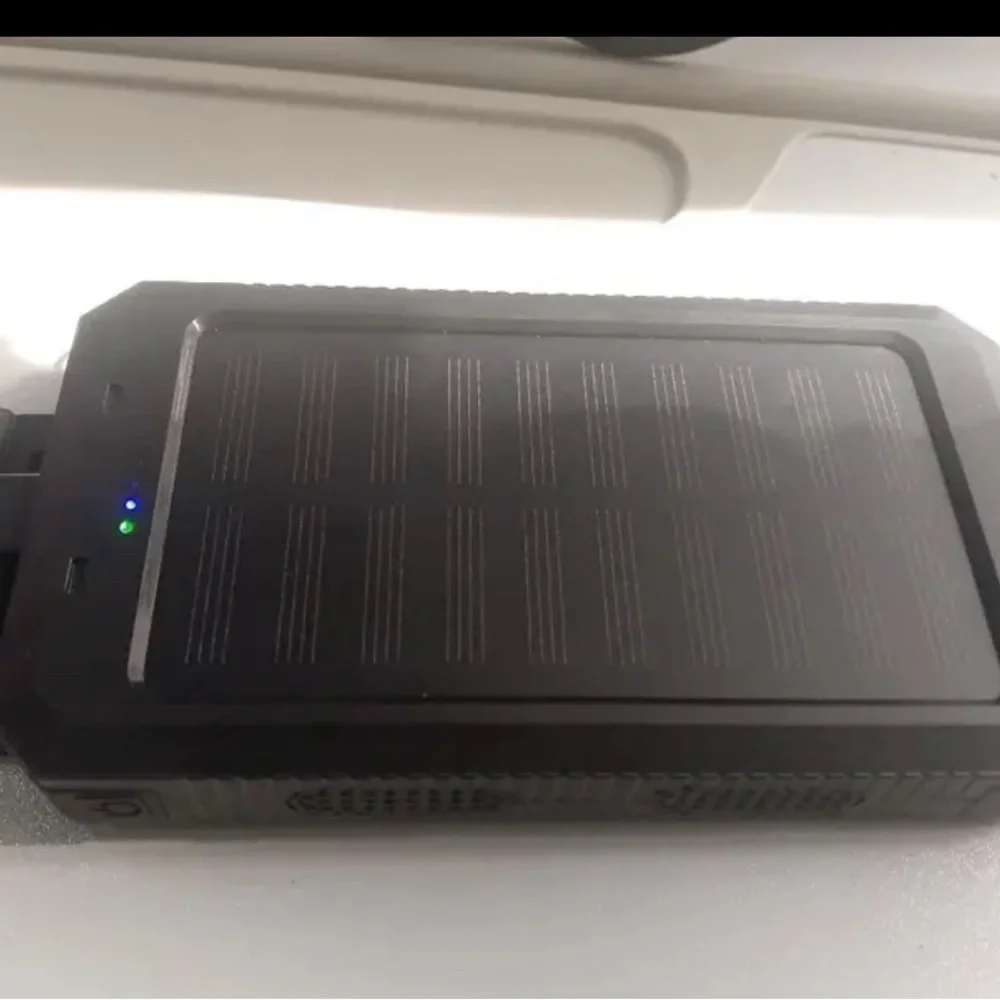 Solar Power Bank 32800 mAh with Flashlight, Dual USB, Waterproof – Black NWT